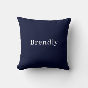 Business Logo I Brand Name Promotional Navy Blue Cushion