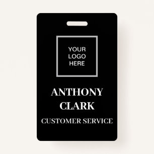 Business Logo ID Black Modern Employee ID Badge