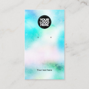 Business Logo Iridescent Earring Display Card