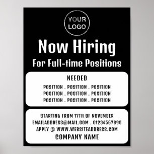 Business Logo, Job Vacancy Recruitment Advertising Poster