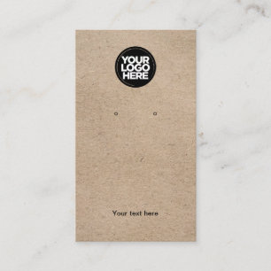 Business Logo Kraft Brown Earring Display Card
