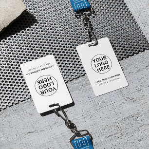 Business Logo l Staff Employee ID Black & White  Badge