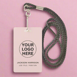 Business Logo l Staff Employee ID Blush Pink Badge