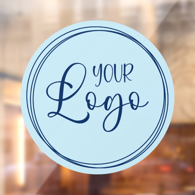 Business Logo Light Blue Circle Window Cling (Sheet 2)