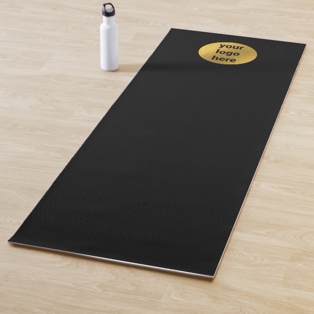 Business Logo Luxury Black Gold Yoga Studio Yoga Mat (In Situ)
