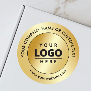 Business Logo Luxury Gold Promotional Shipping  Classic Round Sticker