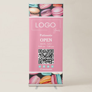 Business Logo Macaron French Patisserie Pink Retractable Banner