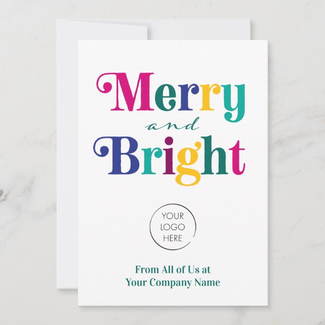 Business Logo Merry & Bright Holiday Christmas (Front)