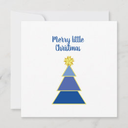 Business Logo Merry Christmas Blue Simple Square Card