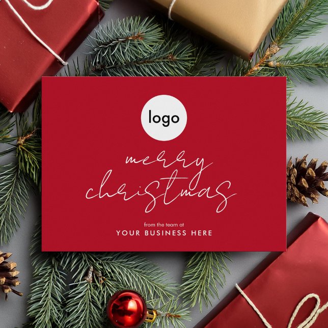 Business Logo Merry Christmas Holiday Card (Creator Uploaded)