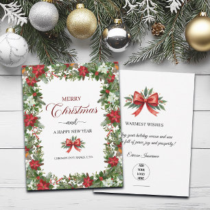 Business Logo Merry Christmas Thank You Card  