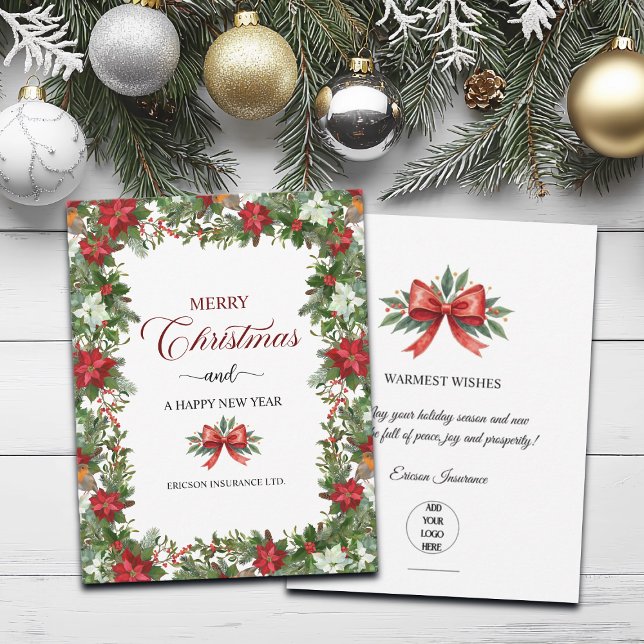Business Logo Merry Christmas Thank You Card   (Creator Uploaded)