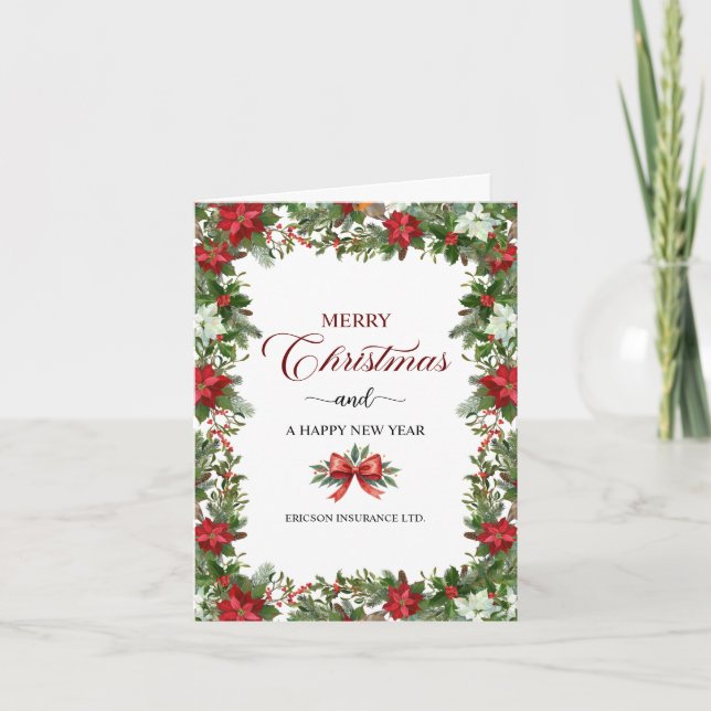 Business Logo Merry Christmas Thank You Card   (Front)