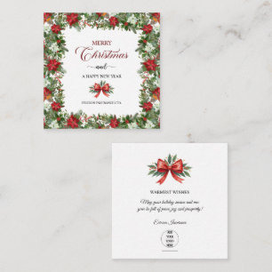 Business Logo Merry Christmas Thank You Card  