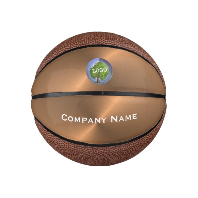 Business Logo Mini Copper Basketball (Front)