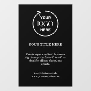 Business Logo   Minimal Black Stylish Promotiona Window Cling