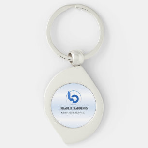Business Logo Minimal blue Employee Staff Key Ring