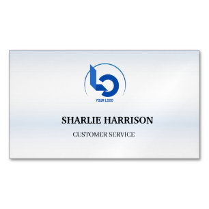 Business Logo Minimal blue Employee Staff Magnetic Business Card
