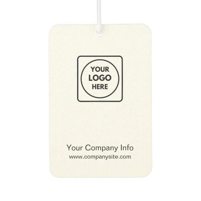 Business Logo Minimal Clean Simple Branding Design Car Air Freshener (Front)
