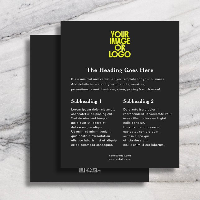 Business Logo Minimal Elegant QR Code Black Flyer (Creator Uploaded)