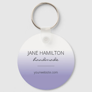 Business Logo Minimal Simple Purple Keychain