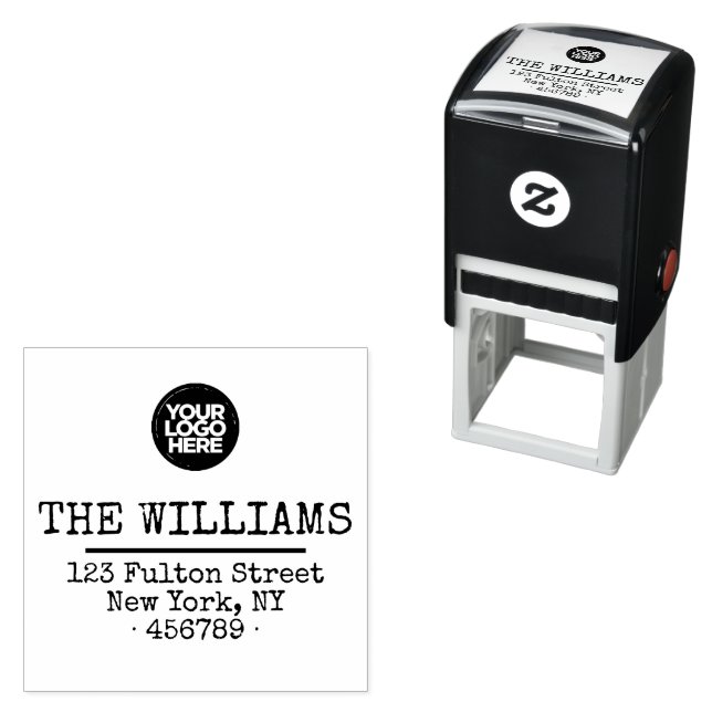 Business Logo Minimal Typewriter Self-inking Stamp (In Situ)
