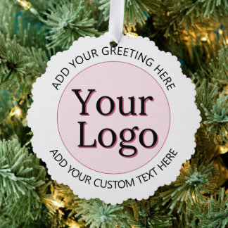 Business Logo | Minimalist Clean Simple Christmas Tree Decoration Card