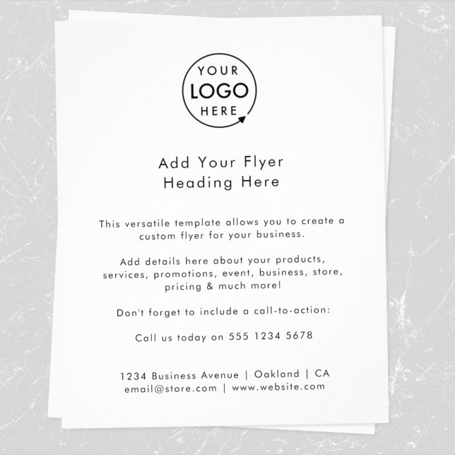 Business Logo | Minimalist Clean Simple White Flyer (Modern minimal versitile white flyer template by Guava - clean, sleek, and fully customizable)