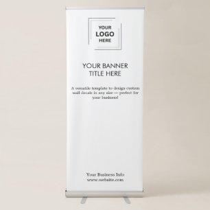 Business Logo Minimalist Clean Simple White Retractable Banner