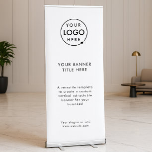 Business Logo Minimalist Clean Simple White Retractable Banner