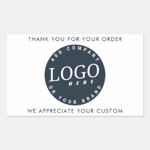 Business Logo Minimalist Clients Appreciation Rectangular Sticker