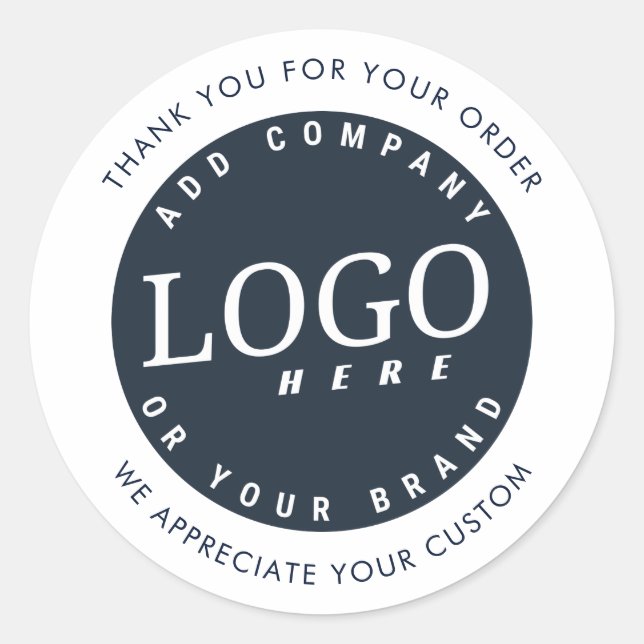 Business Logo Minimalist Company Modern Classic Round Sticker (Front)