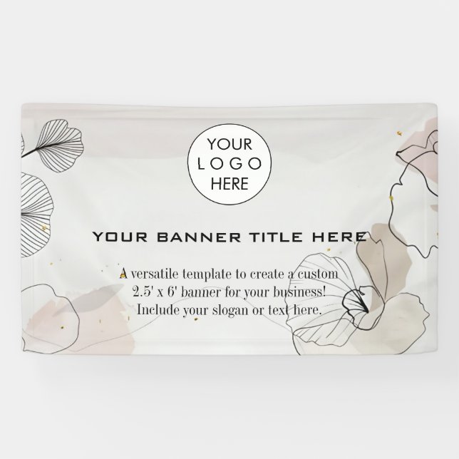 Business Logo Minimalist Modern professional navy Banner (Horizontal)