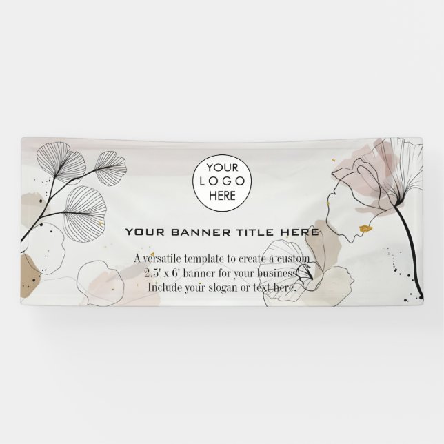 Business Logo Minimalist Modern professional navy Banner (Horizontal)