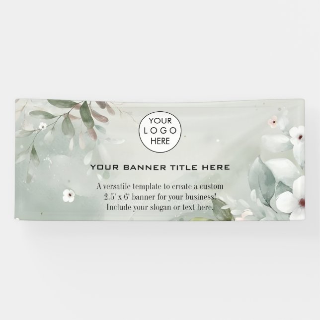 Business Logo Minimalist Modern professional white Banner (Horizontal)