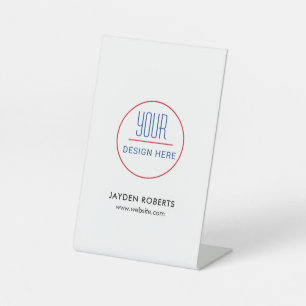 Business Logo   Minimalist Modern White Pedestal S Sign