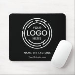 Business Logo Minimalist Mouse Mat<br><div class="desc">Personalise this mouse pad with your company's logo, your slogan or tag line and your website address (can be left blank if you don't want any printing.) CHANGE the black colour to anything with our Edit tools. Use the message button if you need help with this design. MORE items in...</div>
