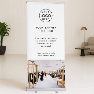 Business Logo Minimalist Photo Professional Retractable Banner