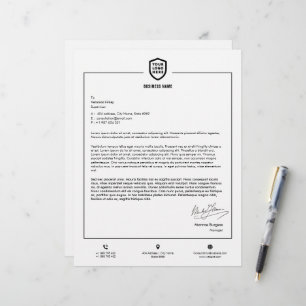 Business Logo Minimalist Simple Clean Letterhea Custom Letterhead