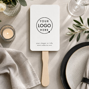 Business Logo   Minimalist Simple Clean White Hand Fan
