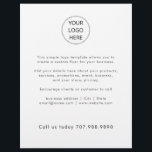 Business Logo Minimalist Simple  Flyer<br><div class="desc">A simple text flyer with your business logo,  to include your business information,  services,  events,  products,  etc. Phone number stands out in bold text at the bottom of your flyer.</div>