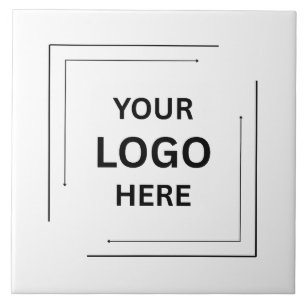 Business Logo   Minimalist Simple Plain White  Tile
