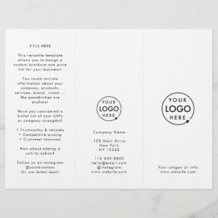 Business Logo Minimalist Simple Trifold Brochure