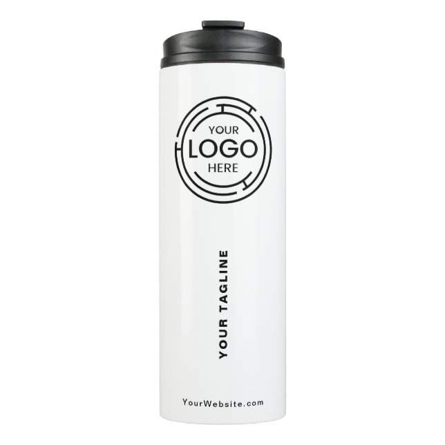 Business Logo Minimalist Thermal Tumbler (Front)