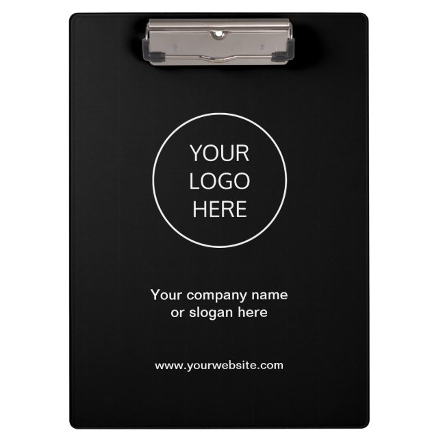 Business Logo Modern Black Clipboard (Front)