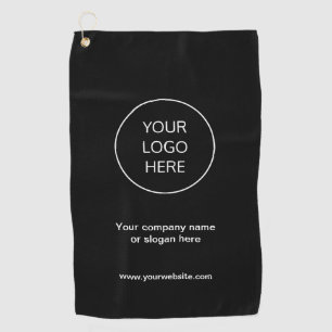 Business Logo Modern Black Golf Towel