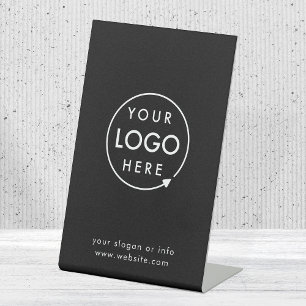 Business Logo   Modern Black Professional Branded Pedestal Sign
