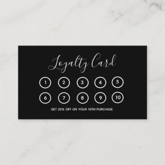Business Logo Modern Black Professional Company Loyalty Card