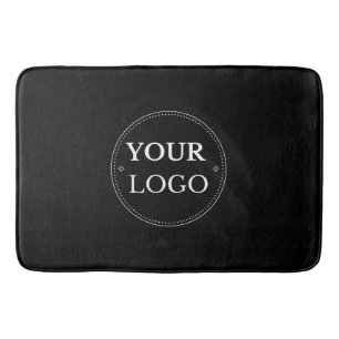 Business Logo Modern Black Promotional  Bath Mat