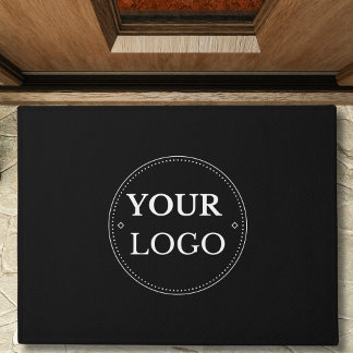 Business Logo Modern Black Promotional Doormat